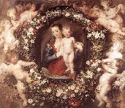 Madonna in Floral Wreath